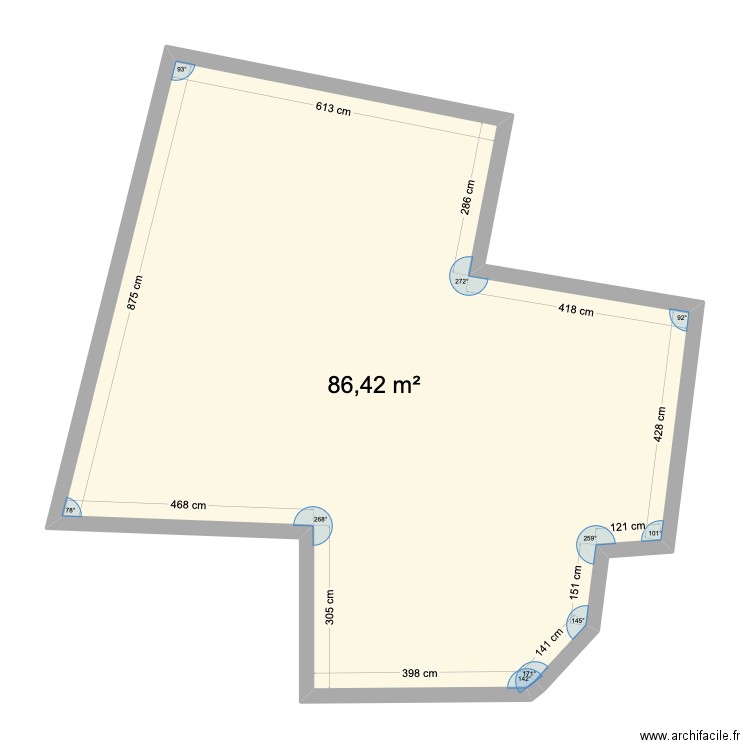 MAISON- PLANCADASTRAL. Plan de 1 pièce et 86 m2