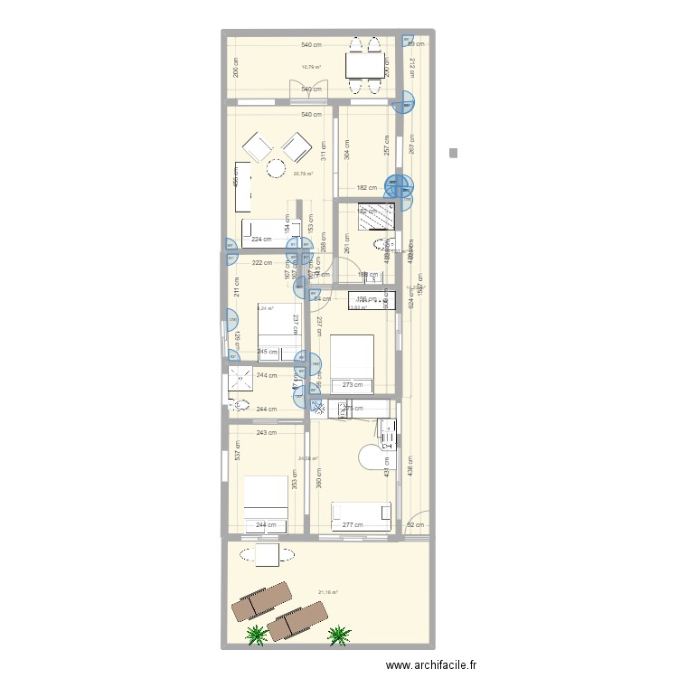 LEZARLET PLAGE RDC. Plan de 8 pièces et 116 m2