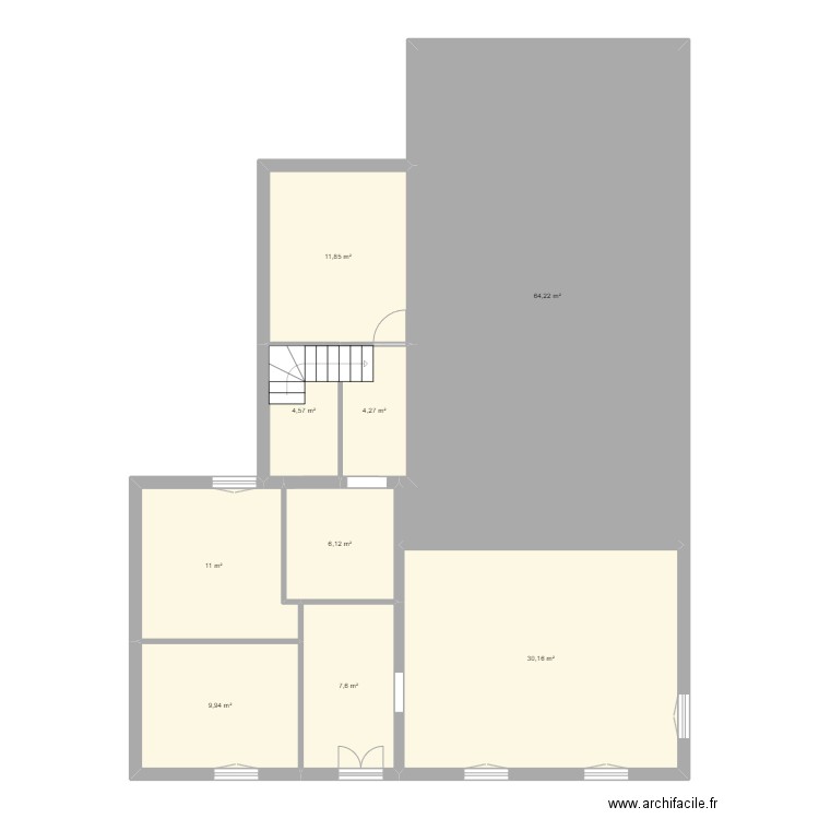 PROJET CHATEAUNEUF APRES TRAVAUX RDC. Plan de 9 pièces et 150 m2