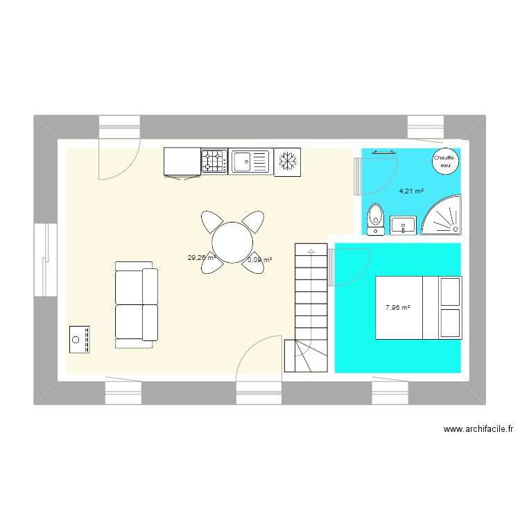 plan 2. Plan de 4 pièces et 88 m2