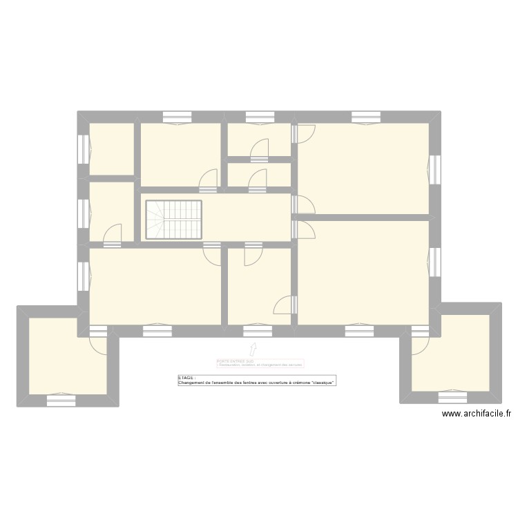 CORZE - Voisin. Plan de 23 pièces et 297 m2