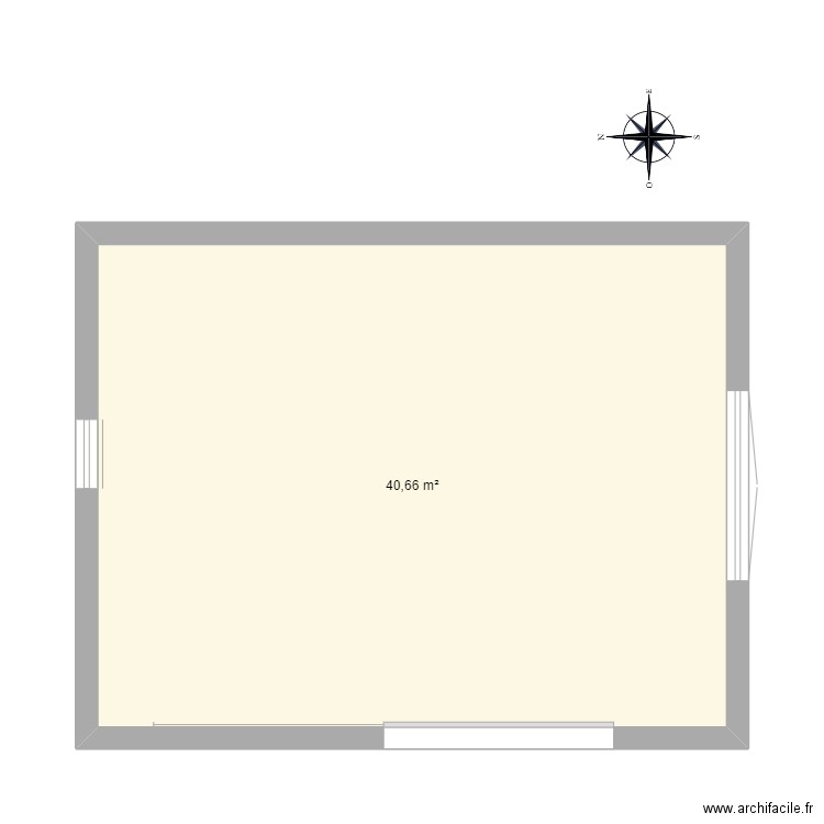 garage. Plan de 1 pièce et 41 m2