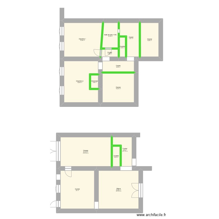 colas sophie. Plan de 15 pièces et 161 m2