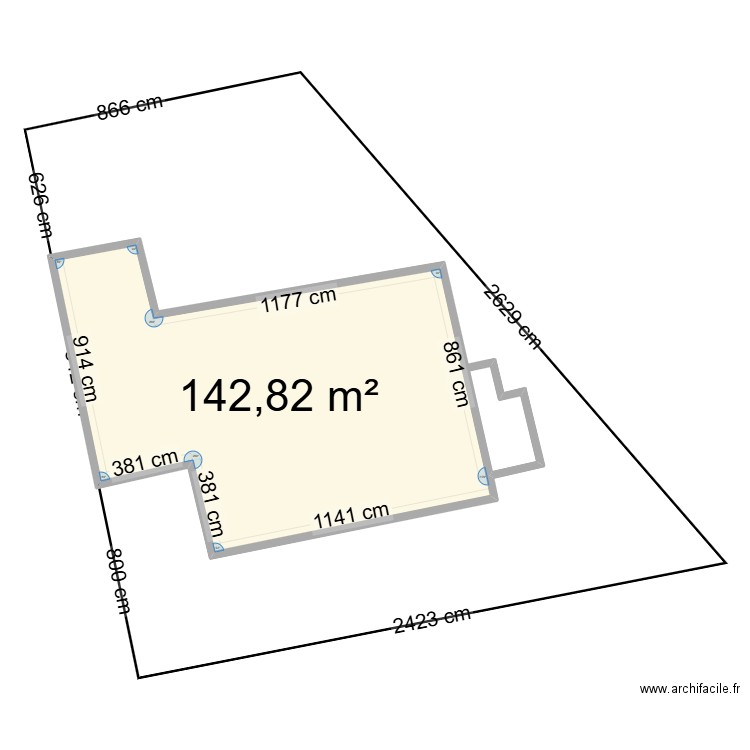 Masse Dahan 2. Plan de 1 pièce et 143 m2