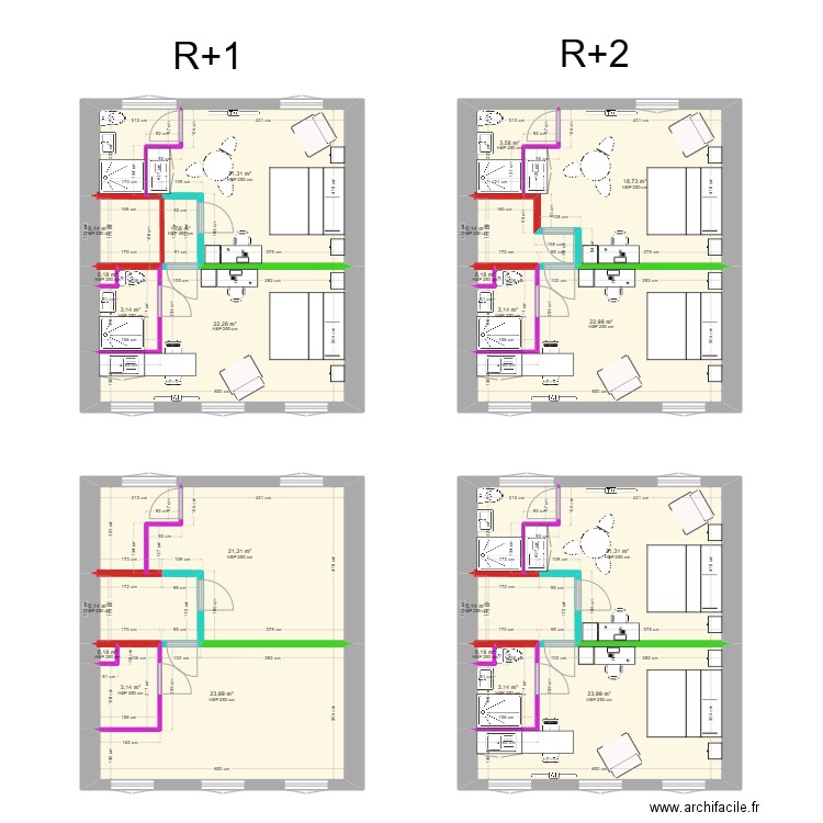 essai alfred. Plan de 22 pièces et 195 m2