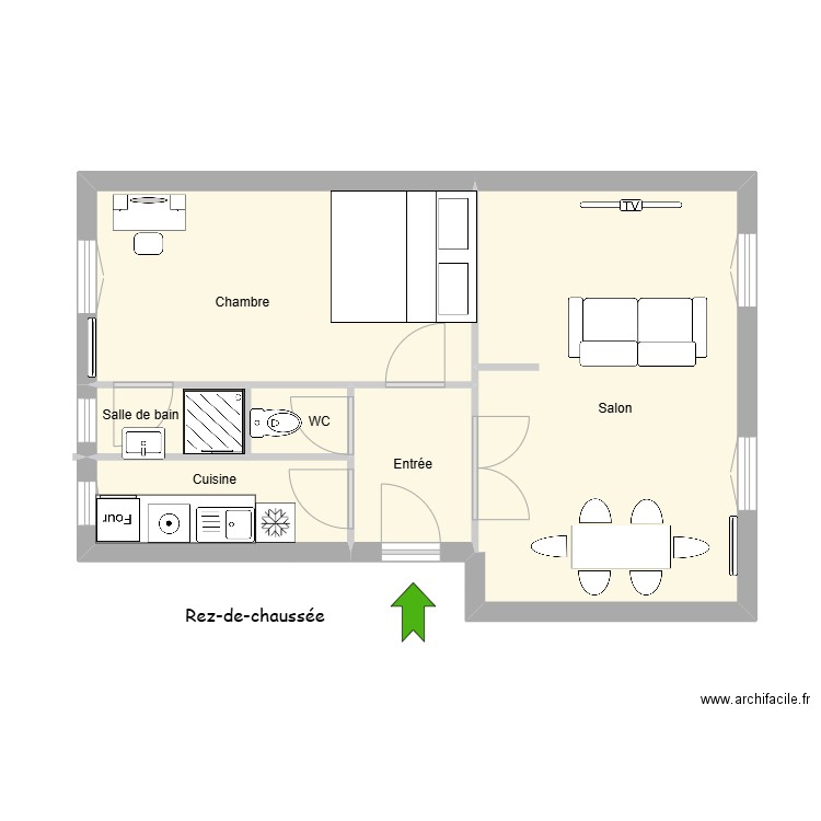 13 bouvier. Plan de 6 pièces et 43 m2