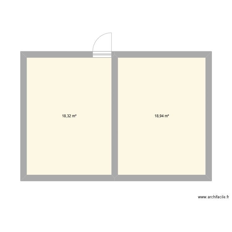 P145-143. Plan de 2 pièces et 37 m2