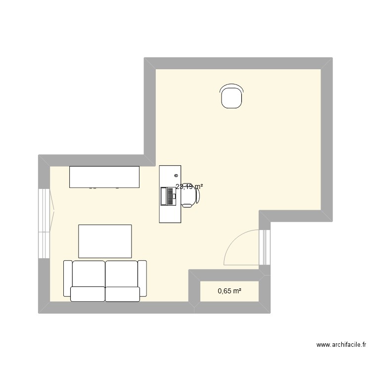 Plan Appart 40m2. Plan de 2 pièces et 24 m2