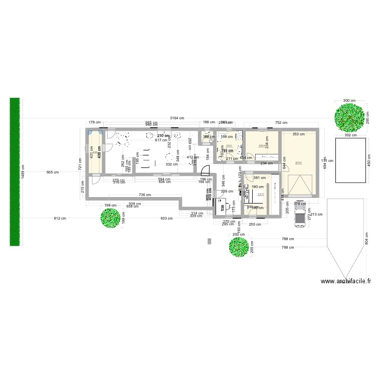 Plan maison . Plan de 6 pièces et 63 m2