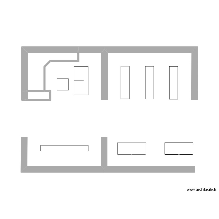 PLAN ANIMALERIE POUR FICHE SIGNALETIQUE. Plan de 2 pièces et 2 m2