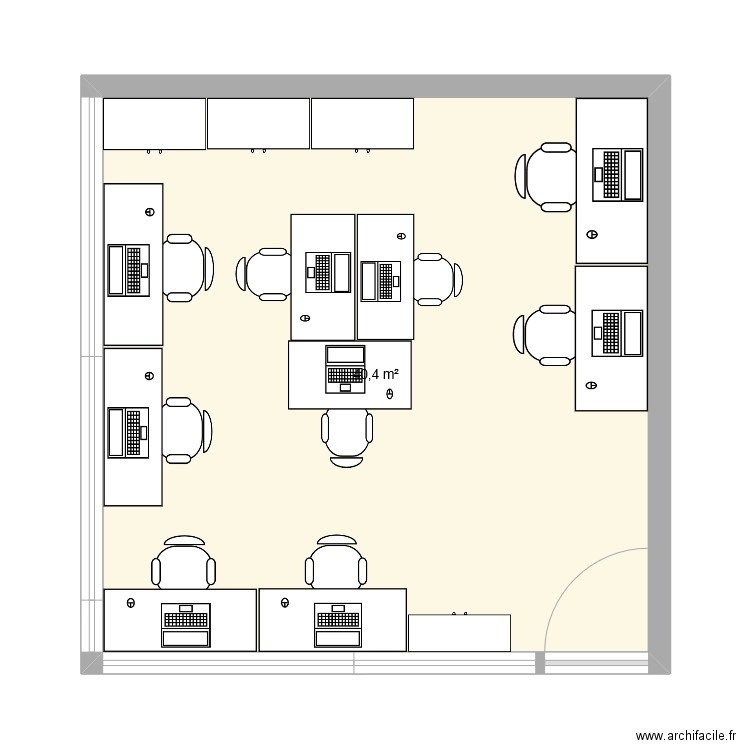 Labo. Plan de 1 pièce et 40 m2