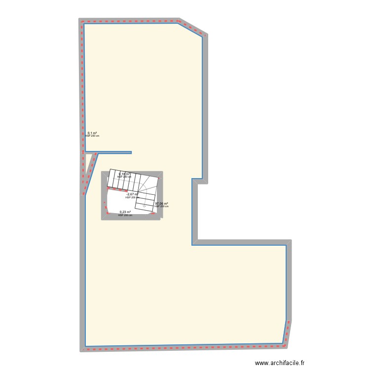 rossini sans escalier. Plan de 5 pièces et 109 m2