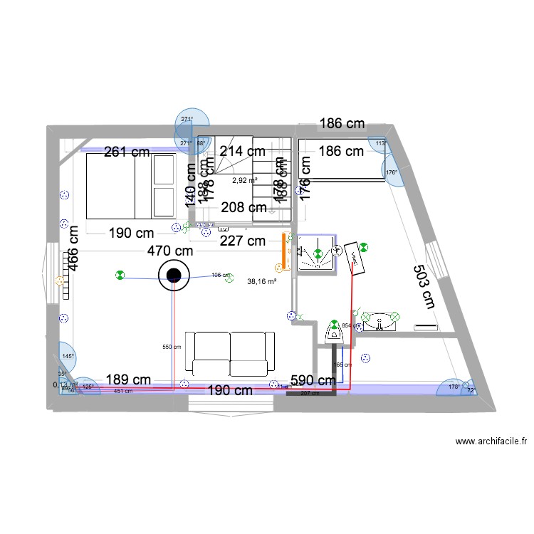 PLAN Irina nov2 2024. Plan de 3 pièces et 42 m2