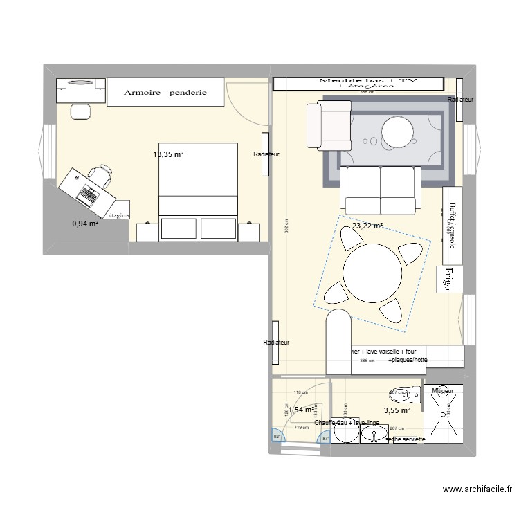 Chez nous à Montrouge - 3. Plan de 5 pièces et 43 m2