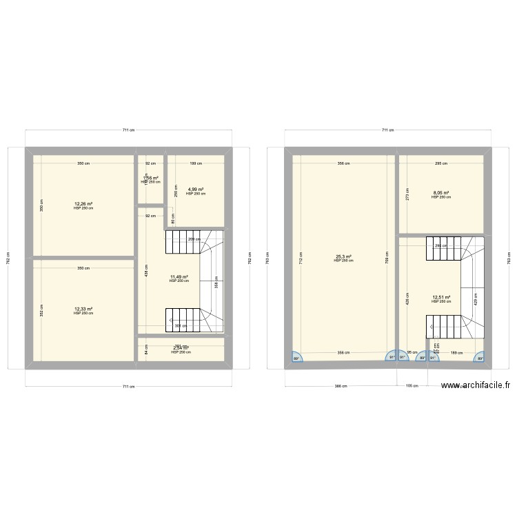 ANNIC. Plan de 9 pièces et 91 m2