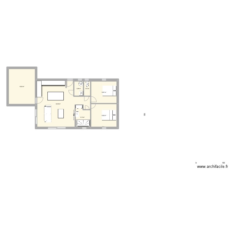 CLEMENCE 2. Plan de 7 pièces et 80 m2