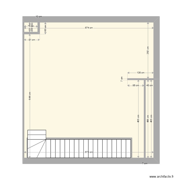 Comble Maison. Plan de 1 pièce et 47 m2