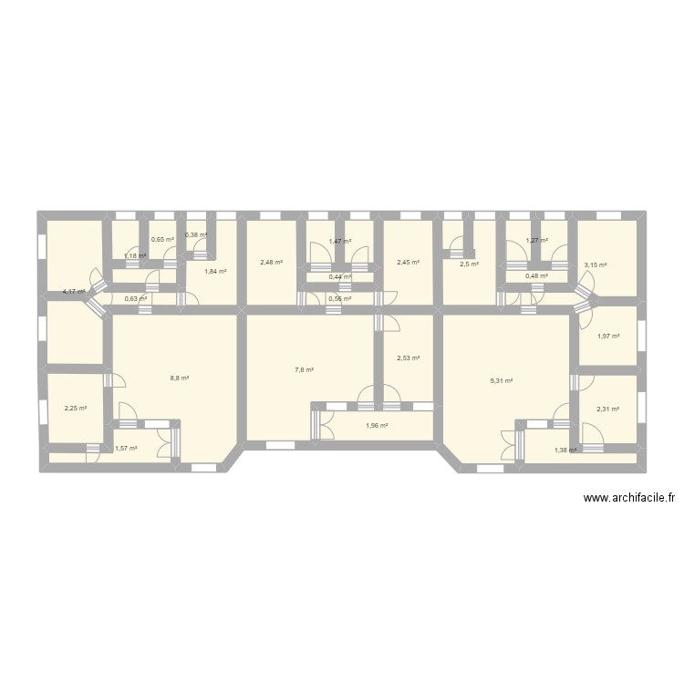 Bouansa immobilier 2024. Plan de 25 pièces et 64 m2