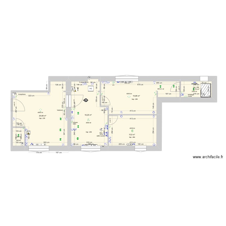 sso electrique 6. Plan de 6 pièces et 69 m2