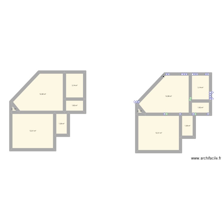 2 Waldeck Rousseau. Plan de 12 pièces et 66 m2