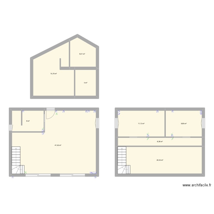 48m2 plan. Plan de 6 pièces et 94 m2