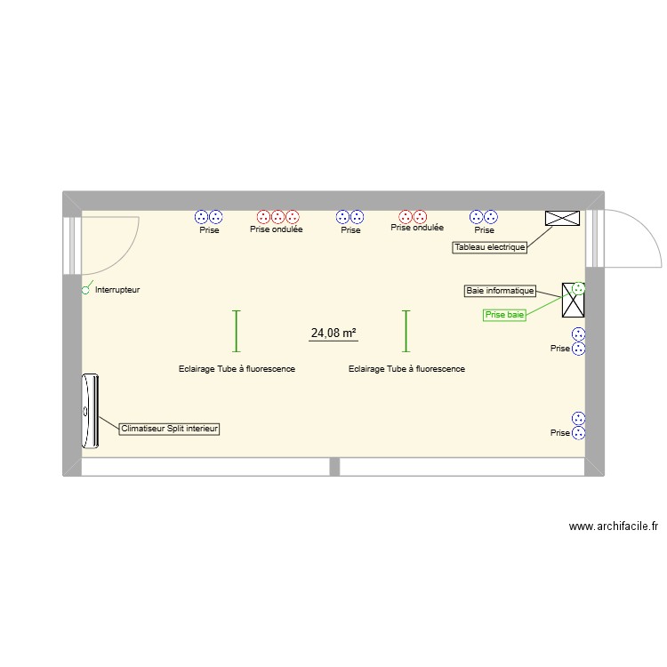 Bureau Coûta trinité. Plan de 1 pièce et 24 m2