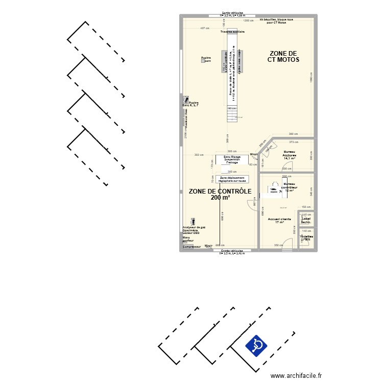 CCT mixte VL/CL Nico Auto Contrôle VIAS 34NACV. Plan de 5 pièces et 250 m2