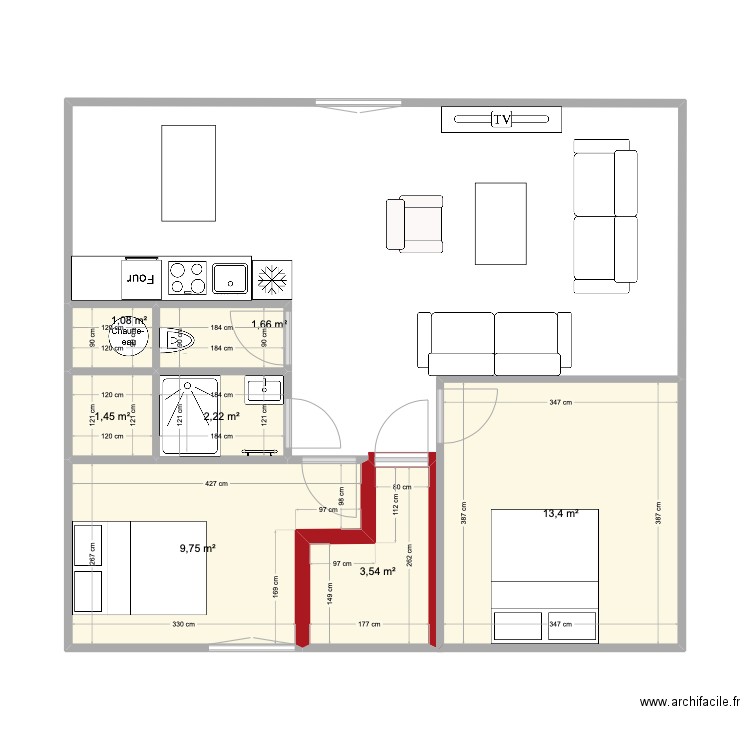 comble pierrelaye. Plan de 7 pièces et 33 m2