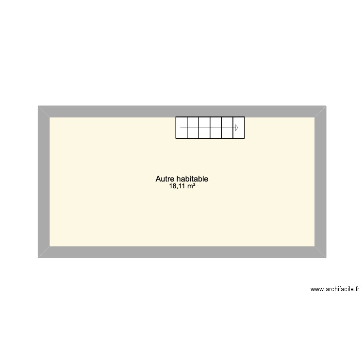 combles. Plan de 1 pièce et 18 m2