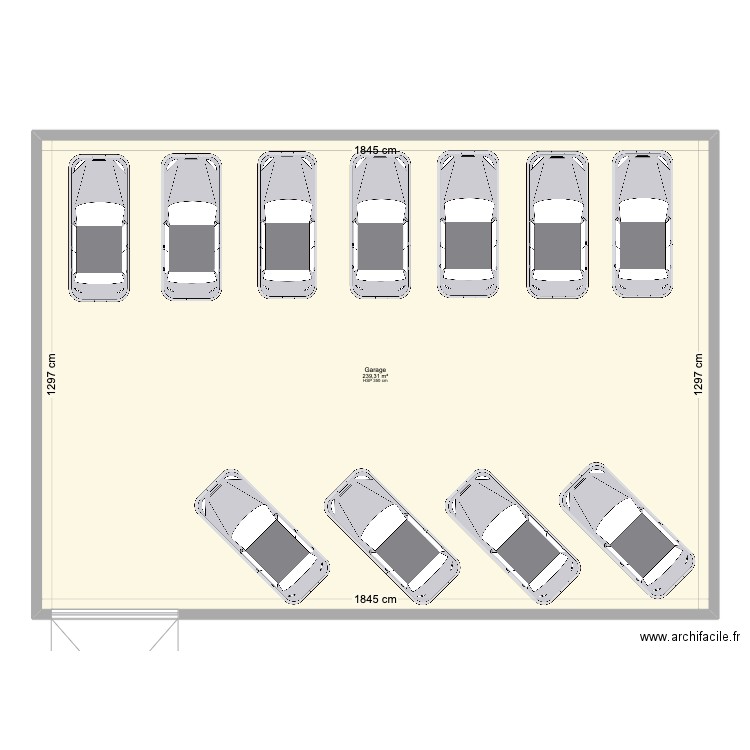 Proximus_parking. Plan de 1 pièce et 239 m2