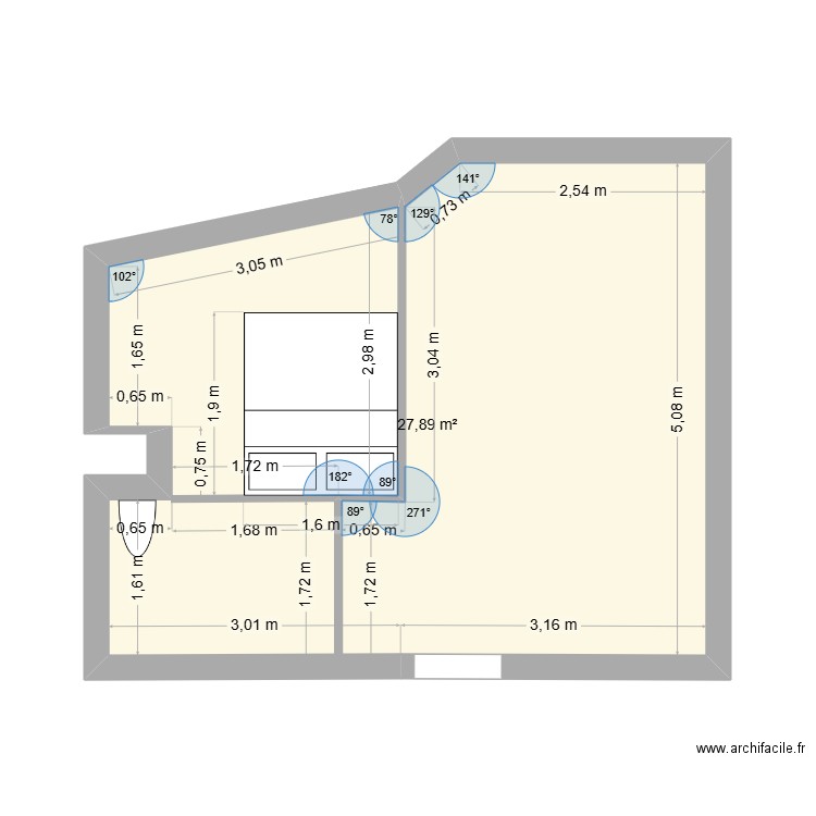 cagnes 3. Plan de 1 pièce et 28 m2