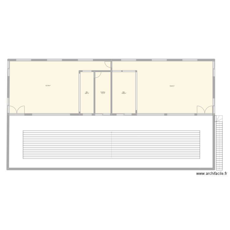 tribunes. Plan de 5 pièces et 178 m2