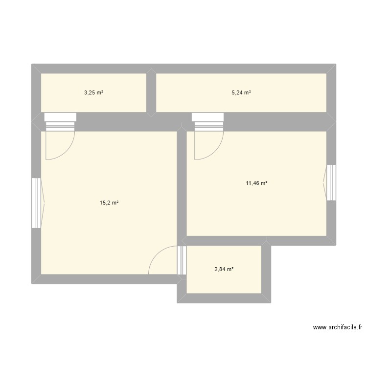 maison etage. Plan de 5 pièces et 38 m2