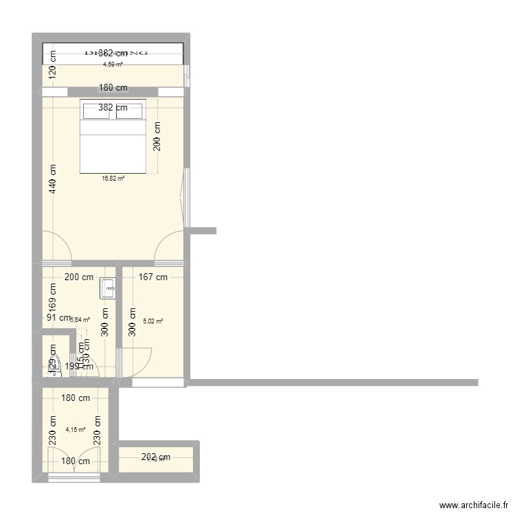 PLAN. Plan de 6 pièces et 38 m2