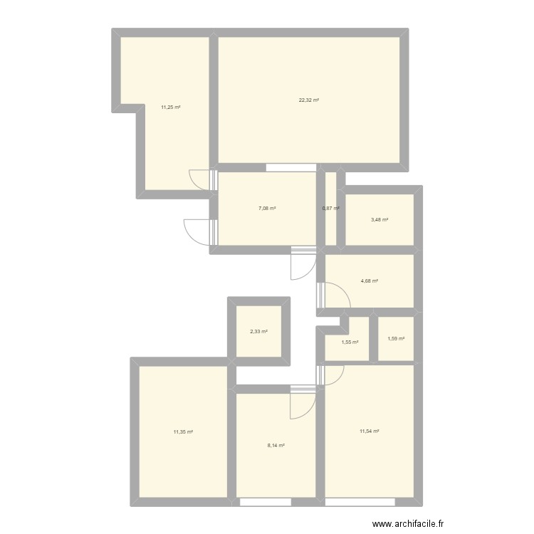 BAGNEUX. Plan de 12 pièces et 86 m2