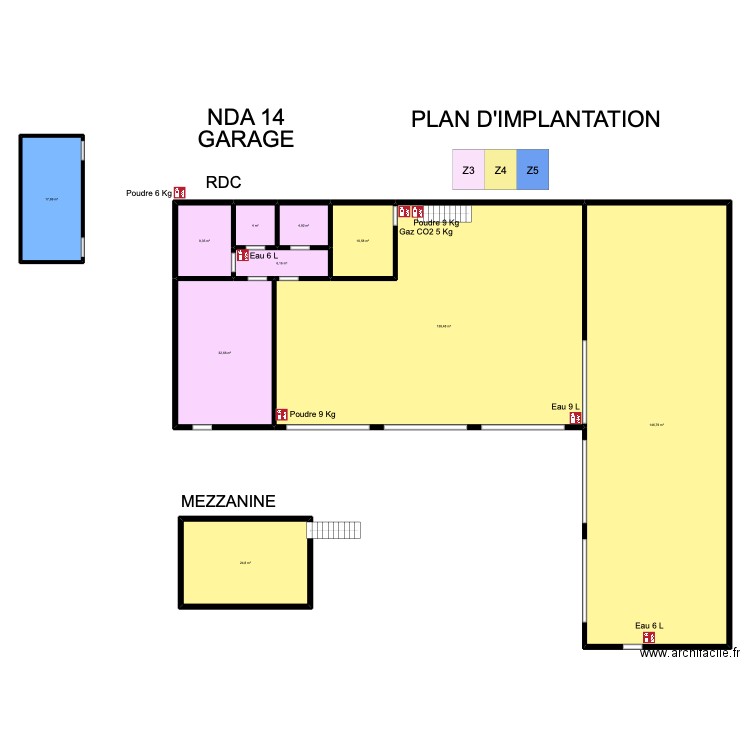 NDA 14 GARAGE. Plan de 10 pièces et 395 m2