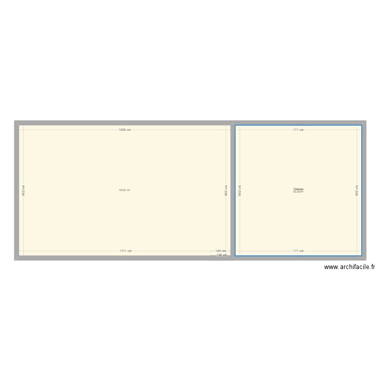 maison. Plan de 2 pièces et 166 m2