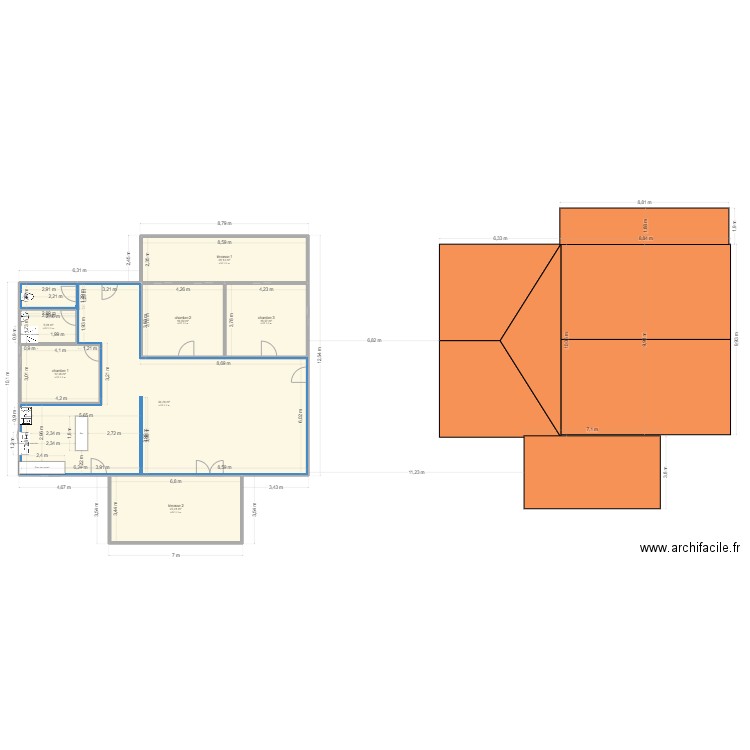 plan pasteur . Plan de 7 pièces et 187 m2