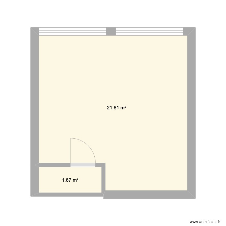 RDC Rispal. Plan de 2 pièces et 23 m2