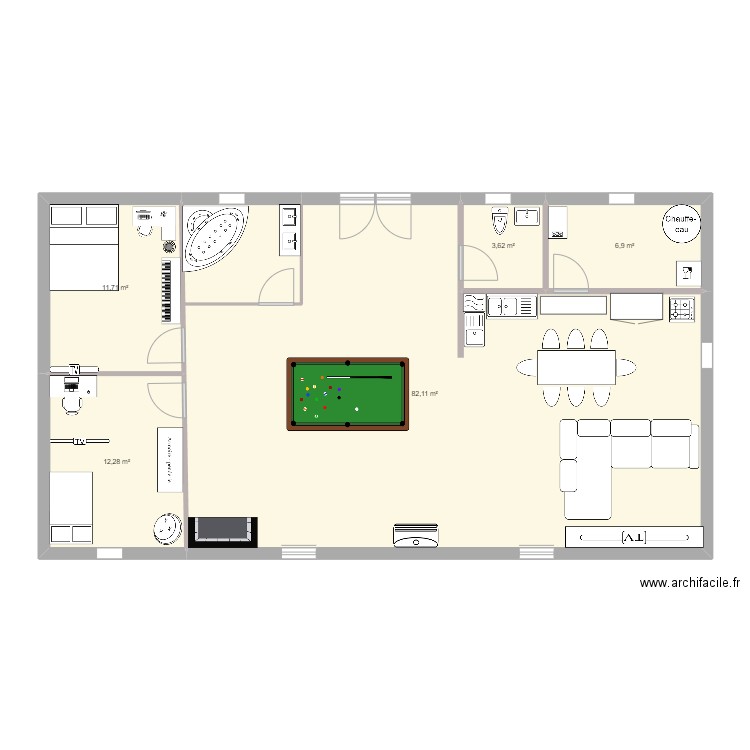 plan maison. Plan de 5 pièces et 117 m2