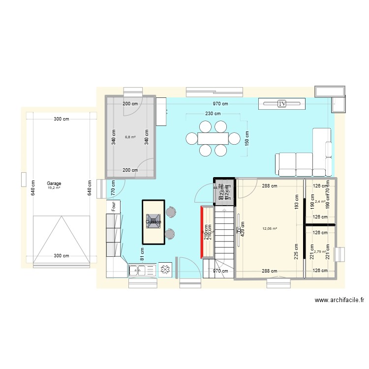 maison 3. Plan de 9 pièces et 121 m2