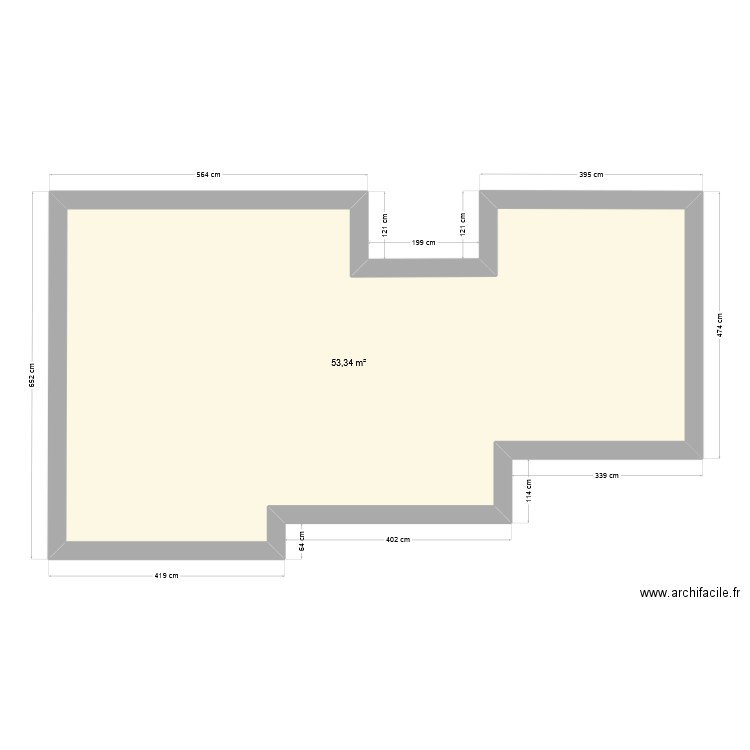 chez Abel. Plan de 1 pièce et 53 m2