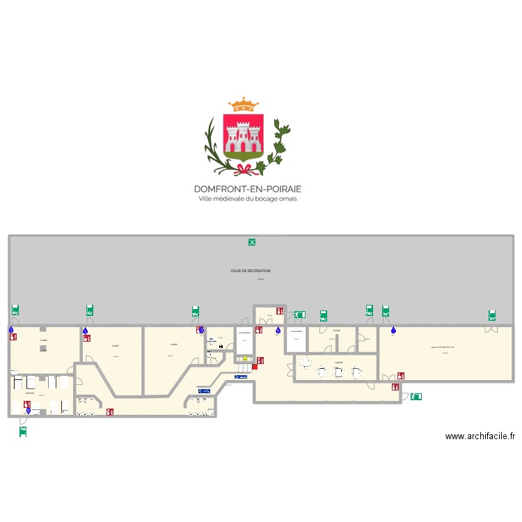 ECOLE ALIENOR D'AQUITAINE. Plan de 16 pièces et 1058 m2