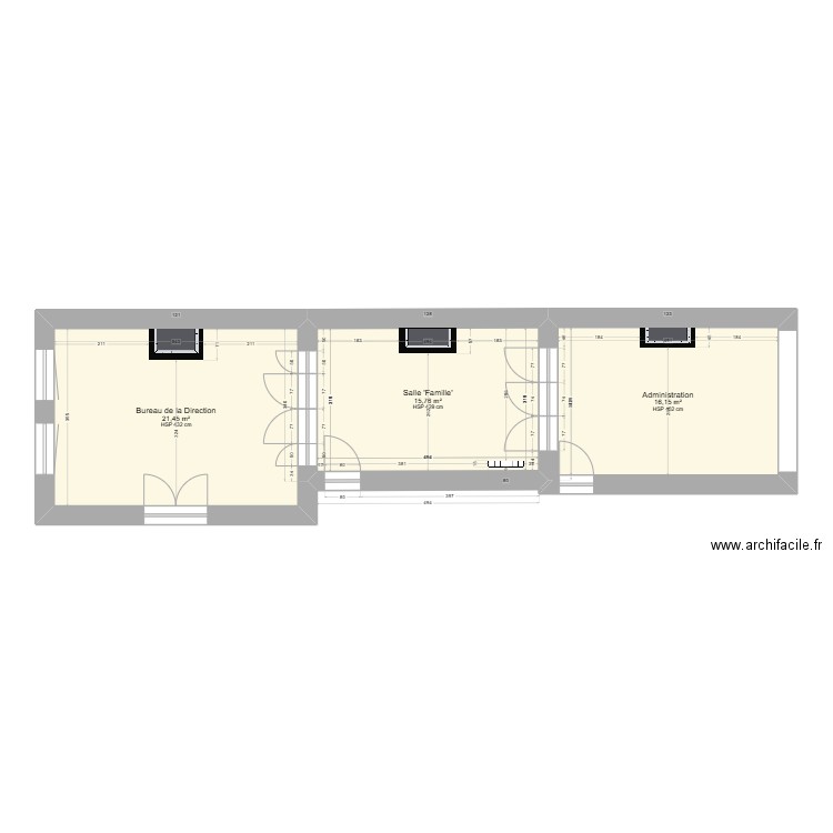 CP RdC 2. Plan de 3 pièces et 53 m2