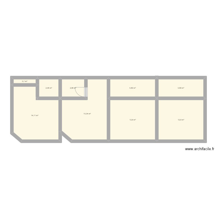 AUBERGE. Plan de 9 pièces et 73 m2