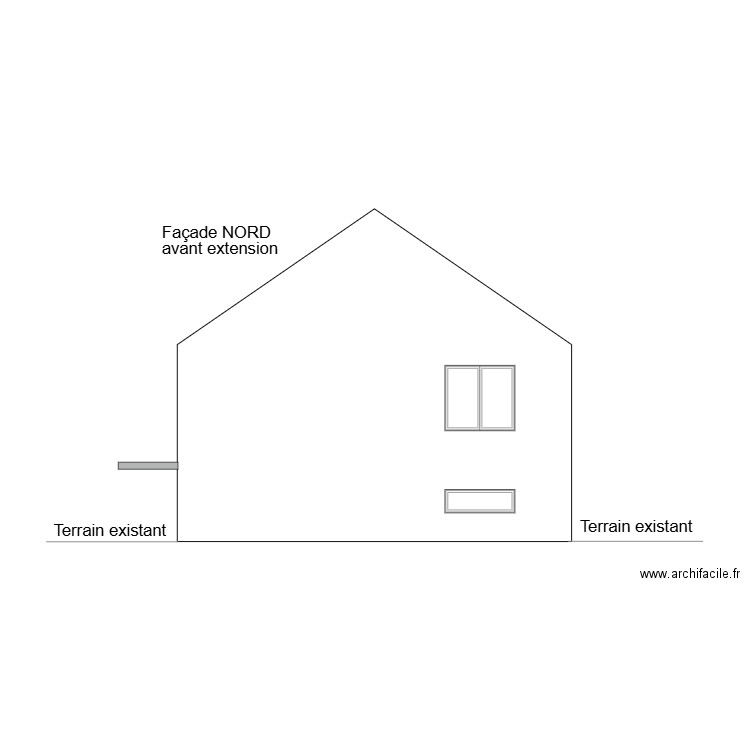 Façade NORD avant. Plan de 0 pièce et 0 m2