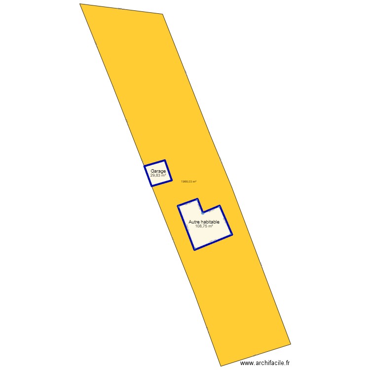 MAISON. Plan de 2 pièces et 139 m2