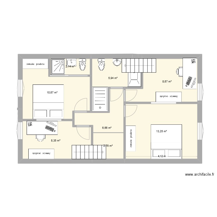 Appartement aimée Beauvoisine 2. Plan de 41 pièces et 324 m2