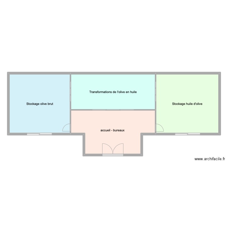 moulin. Plan de 4 pièces et 190 m2