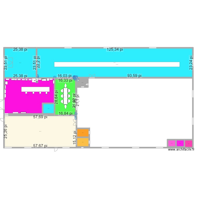 agrandissement . Plan de 13 pièces et 633 m2